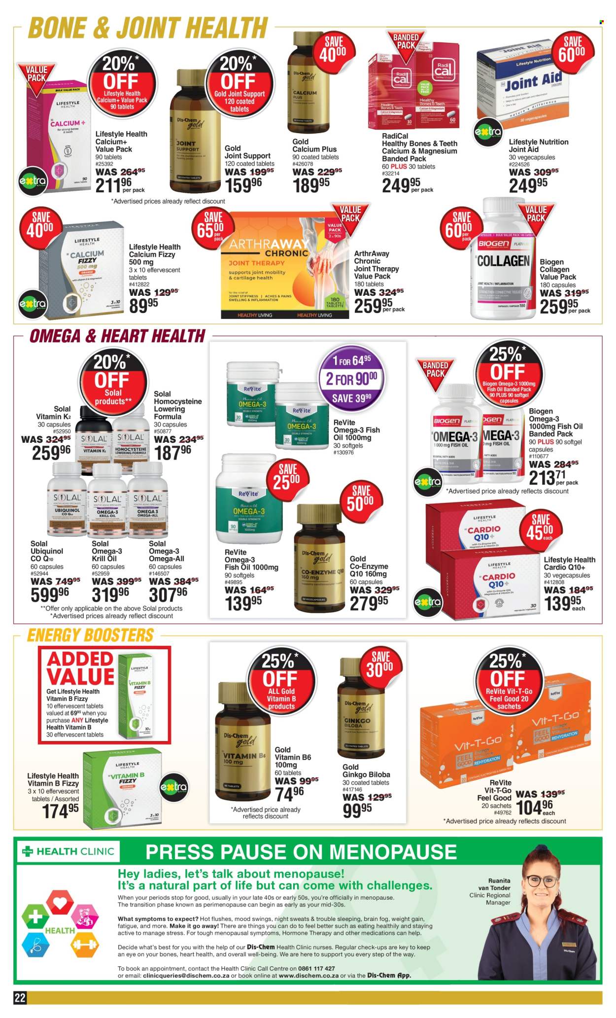 thumbnail - Dis-Chem catalogue  - 11/04/2024 - 12/05/2024 - Sales products - calcium, fish oil, magnesium, Omega-3. Page 22.