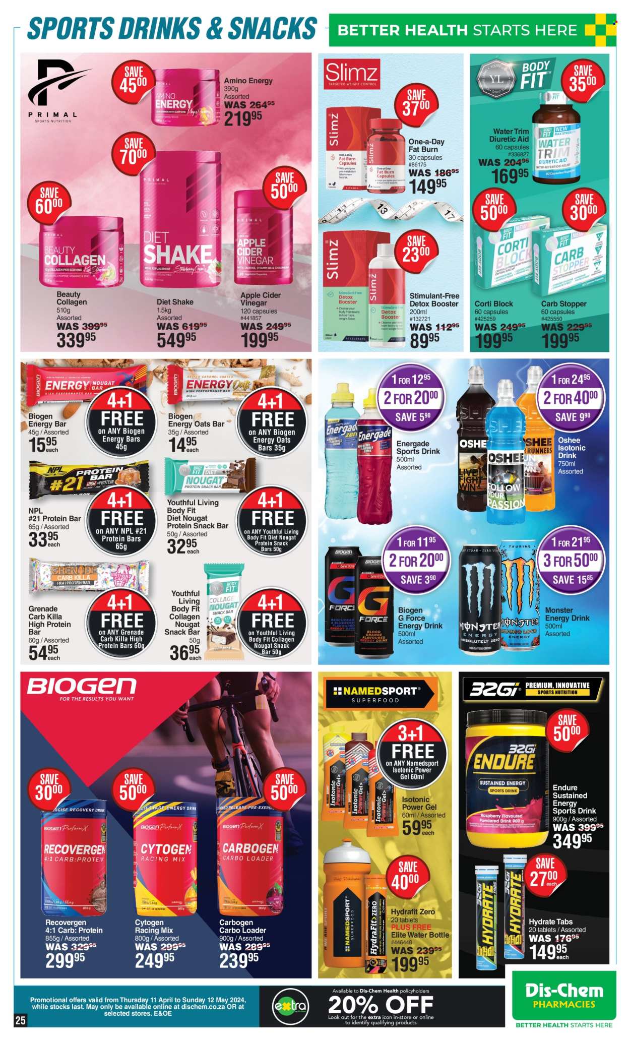 thumbnail - Dis-Chem catalogue  - 11/04/2024 - 12/05/2024 - Sales products - apple cider vinegar, stimulant, electrolyte drink. Page 25.