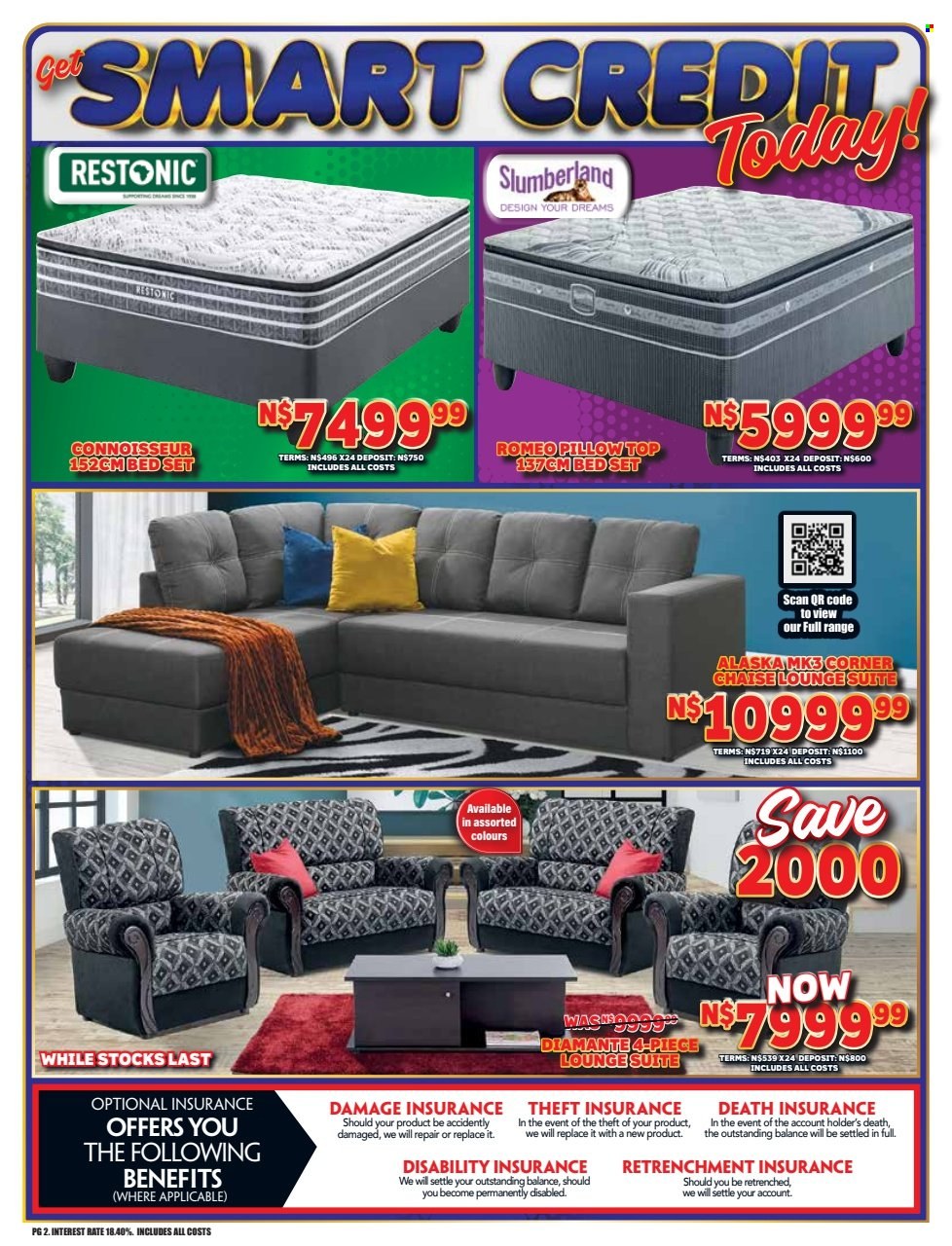 thumbnail - Lewis catalogue  - 15/04/2024 - 18/05/2024 - Sales products - lounge suite, lounge, bed, pillow. Page 2.