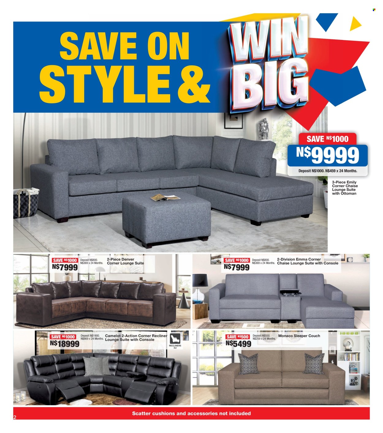 thumbnail - OK Furniture catalogue  - 22/04/2024 - 12/05/2024 - Sales products - sofa bed, recliner chair, lounge suite, couch, lounge, ottoman, cushion. Page 2.