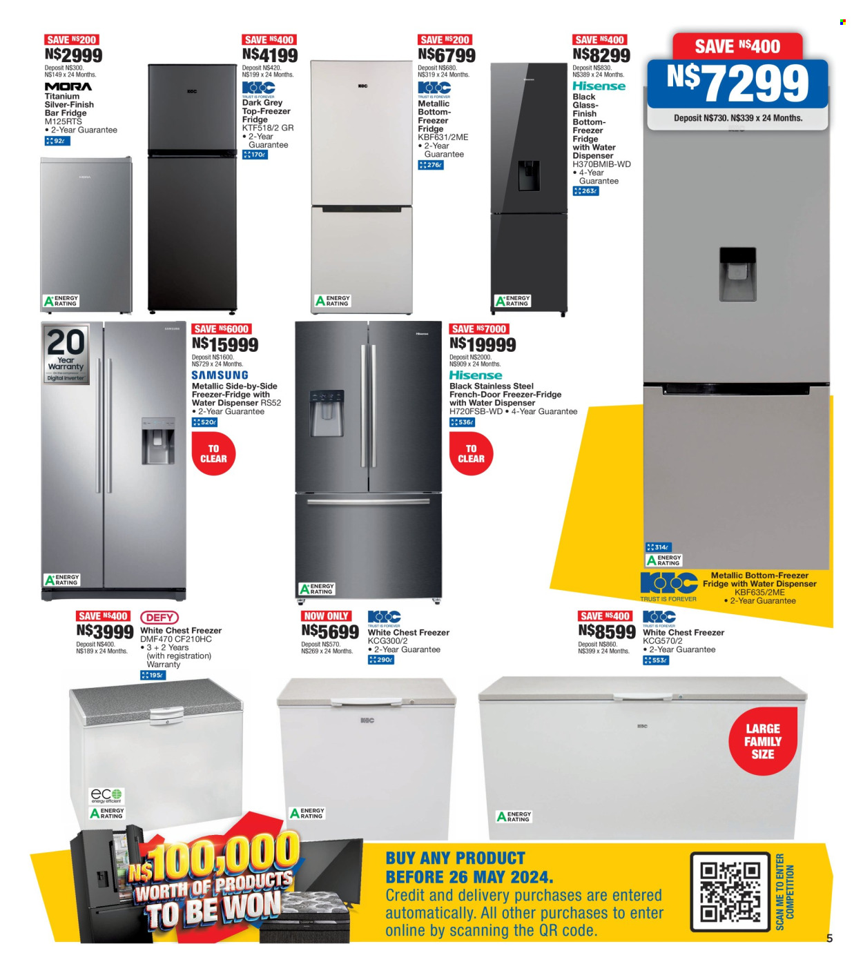 thumbnail - OK Furniture catalogue  - 22/04/2024 - 12/05/2024 - Sales products - freezer, chest freezer, bar fridge, refrigerator, fridge. Page 5.