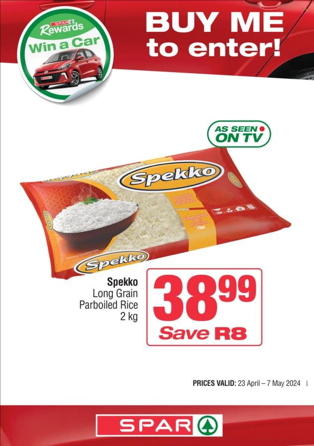thumbnail - SPAR catalogue  - 23/04/2024 - 07/05/2024 - Sales products - rice, parboiled rice, Spekko. Page 13.