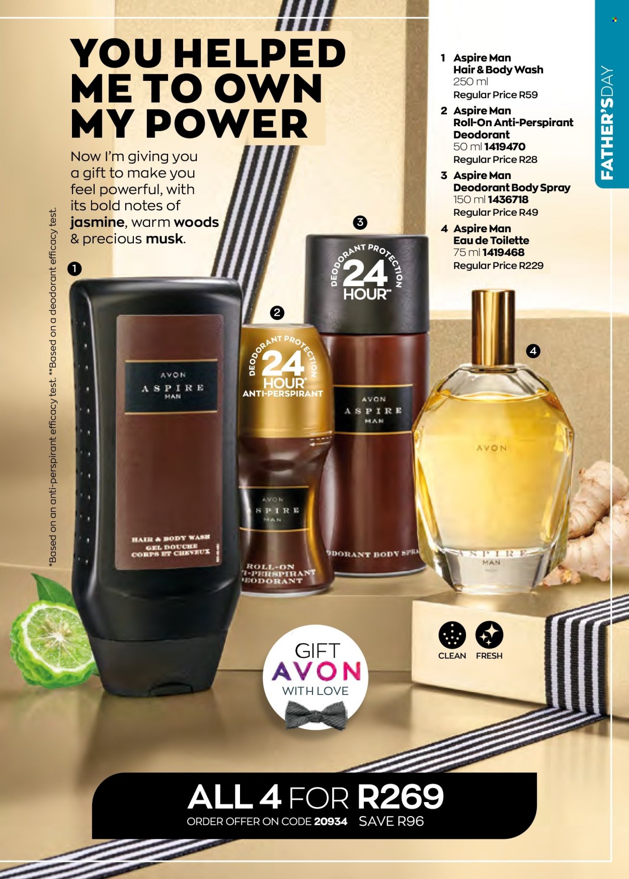 Avon catalogue  - 01/05/2022 - 31/05/2022 - Sales products - body wash, hair & body wash, Avon, body spray, anti-perspirant, eau de toilette, roll-on, deodorant. Page 29.
