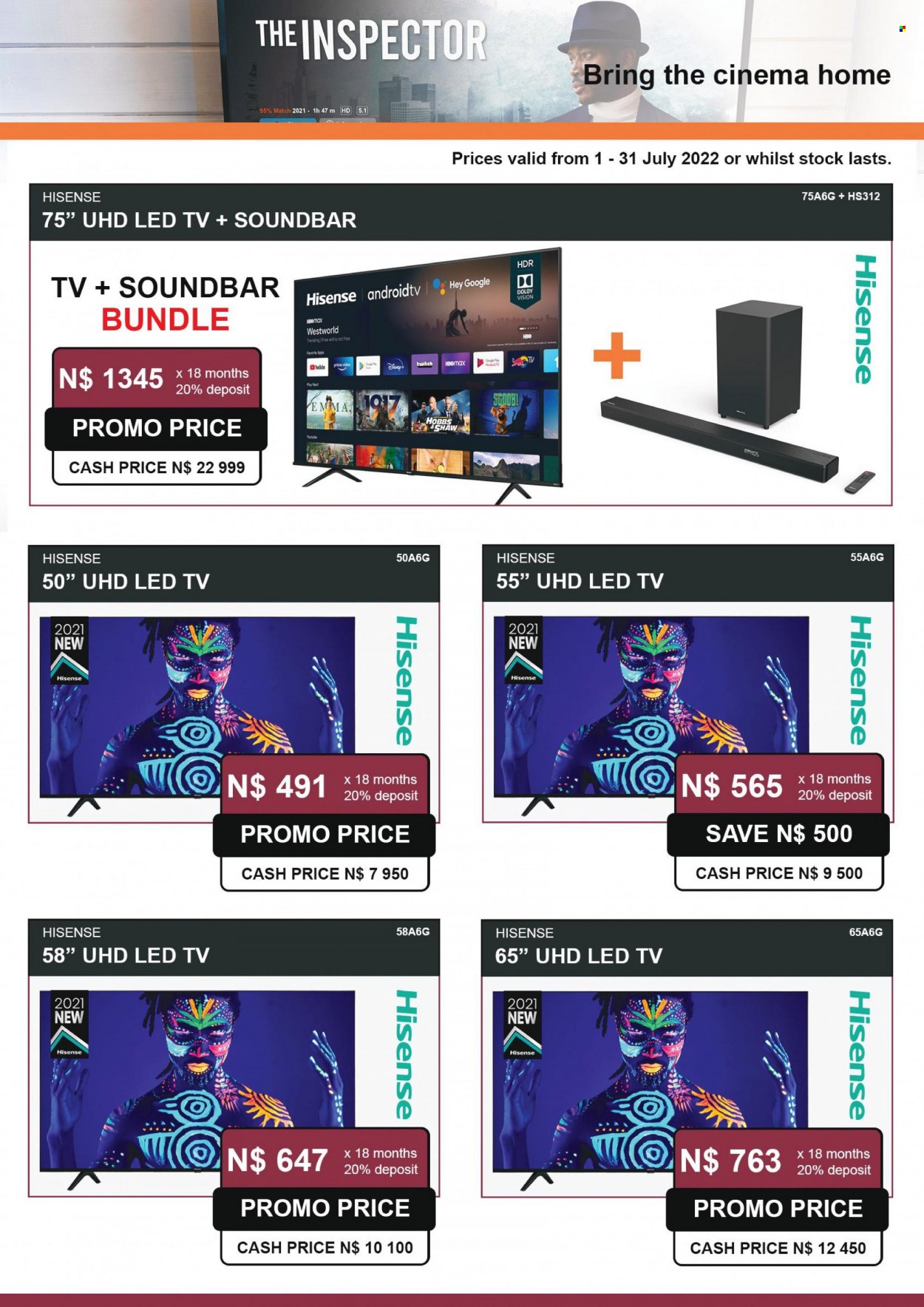 Nictus catalogue  - 01/07/2022 - 31/07/2022 - Sales products - Disney, Android TV, LED TV, Hisense, TV, sound bar. Page 3.