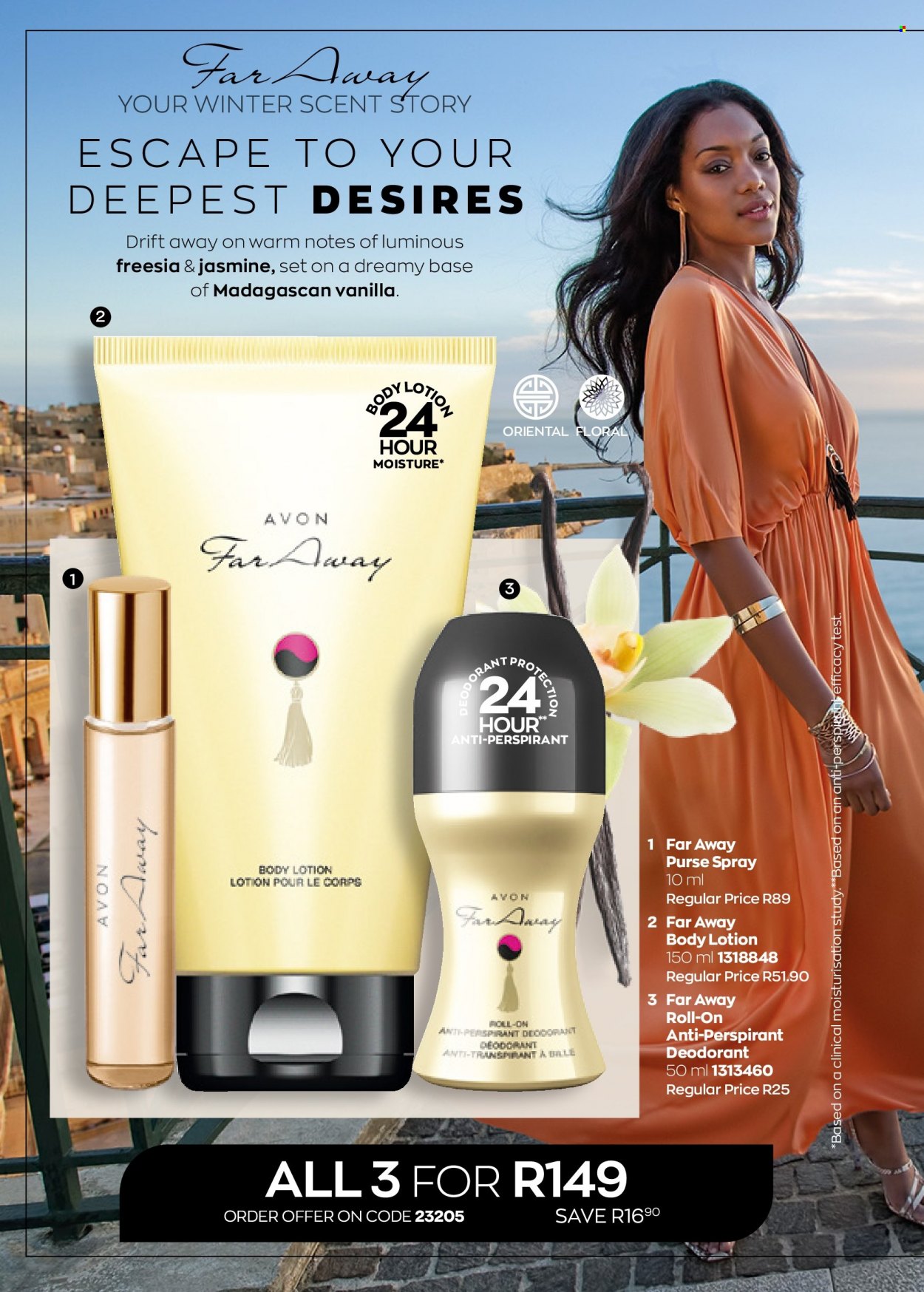 Avon catalogue  - 01/07/2022 - 31/07/2022 - Sales products - Avon, body lotion, anti-perspirant, far away, roll-on, deodorant. Page 20.