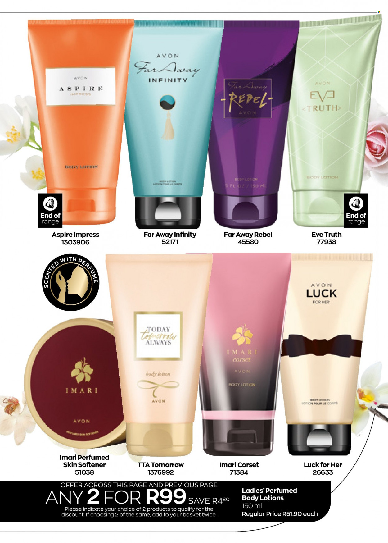 Avon catalogue  - 01/07/2022 - 31/07/2022 - Sales products - Avon, skin softener, Infinity, body lotion, eau de parfum, far away, Imari. Page 25.