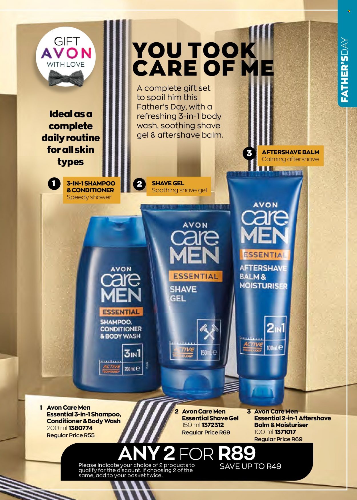 Avon catalogue  - 01/05/2022 - 31/05/2022 - Sales products - body wash, shampoo, Avon, conditioner, after shave, shave gel, gift set. Page 43.
