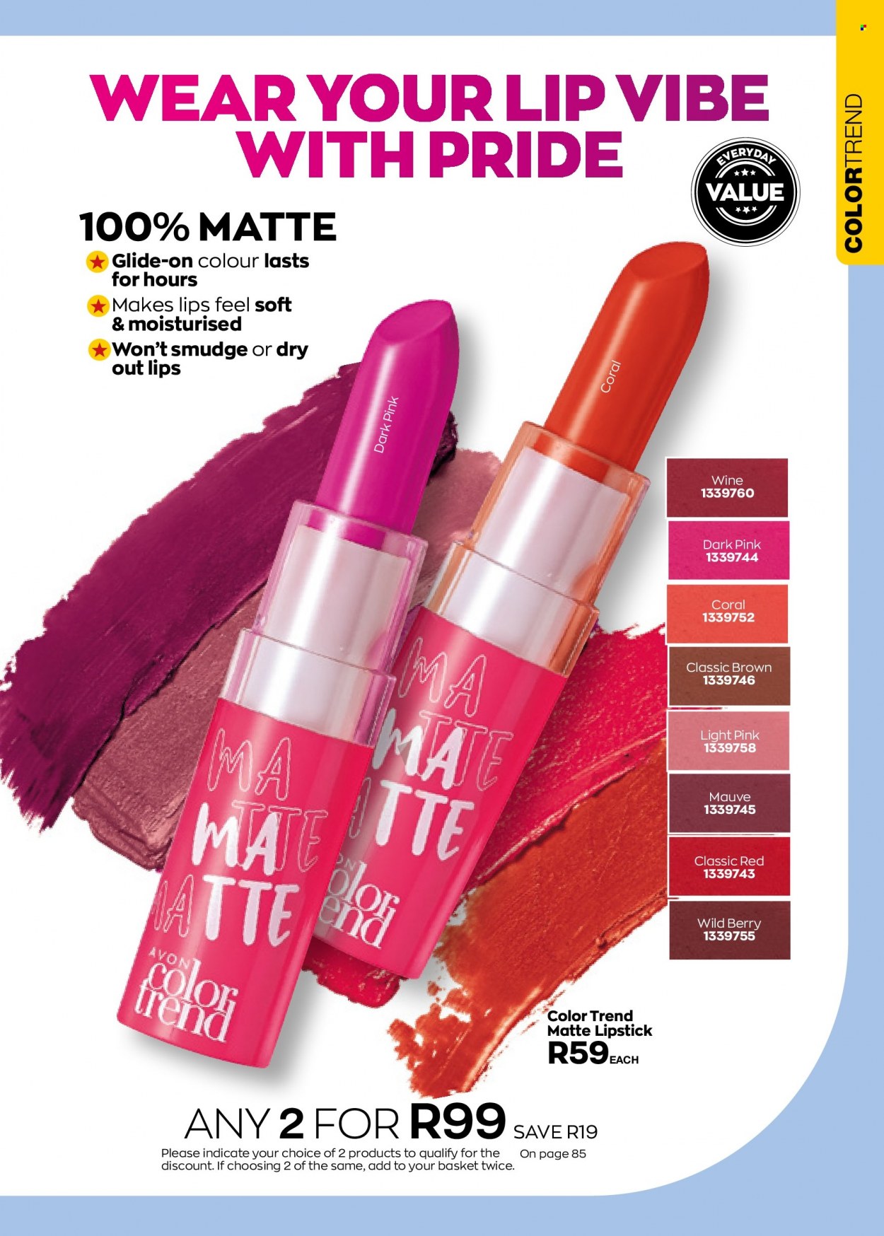 Avon catalogue  - 01/07/2022 - 31/07/2022 - Sales products - Avon, lipstick. Page 85.