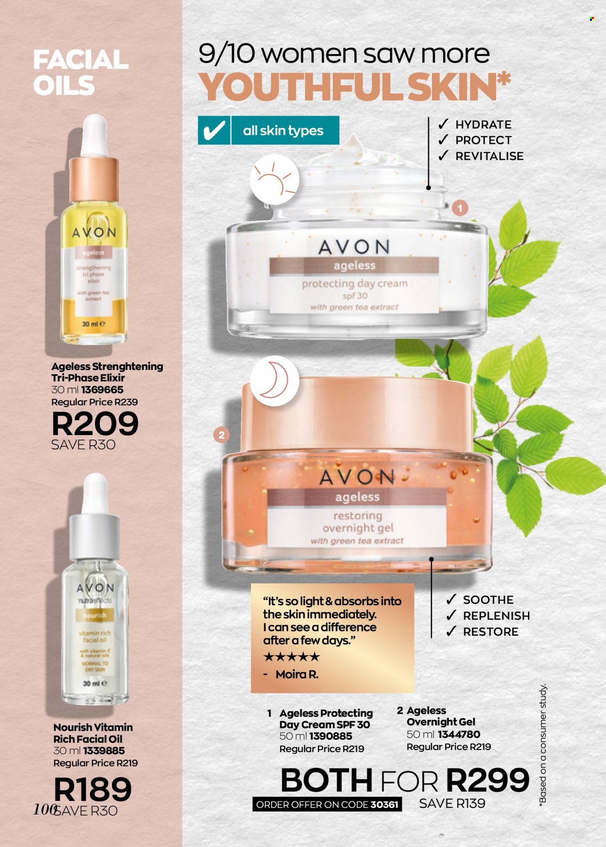 Avon catalogue  - 01/07/2022 - 31/07/2022 - Sales products - oil, Avon, day cream, facial oil. Page 100.
