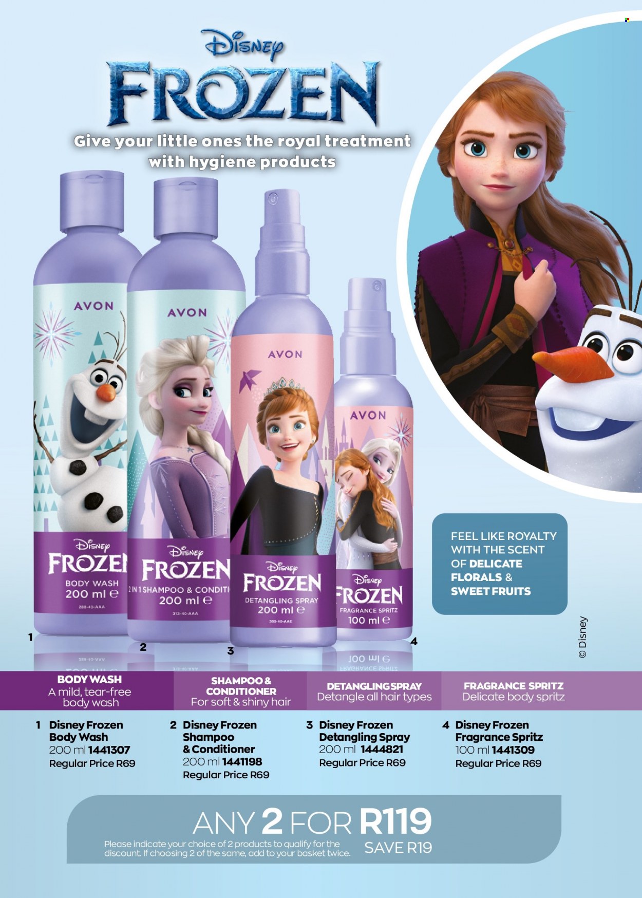 Avon catalogue  - 01/07/2022 - 31/07/2022 - Sales products - Disney, body wash, shampoo, Avon, conditioner, fragrance. Page 142.