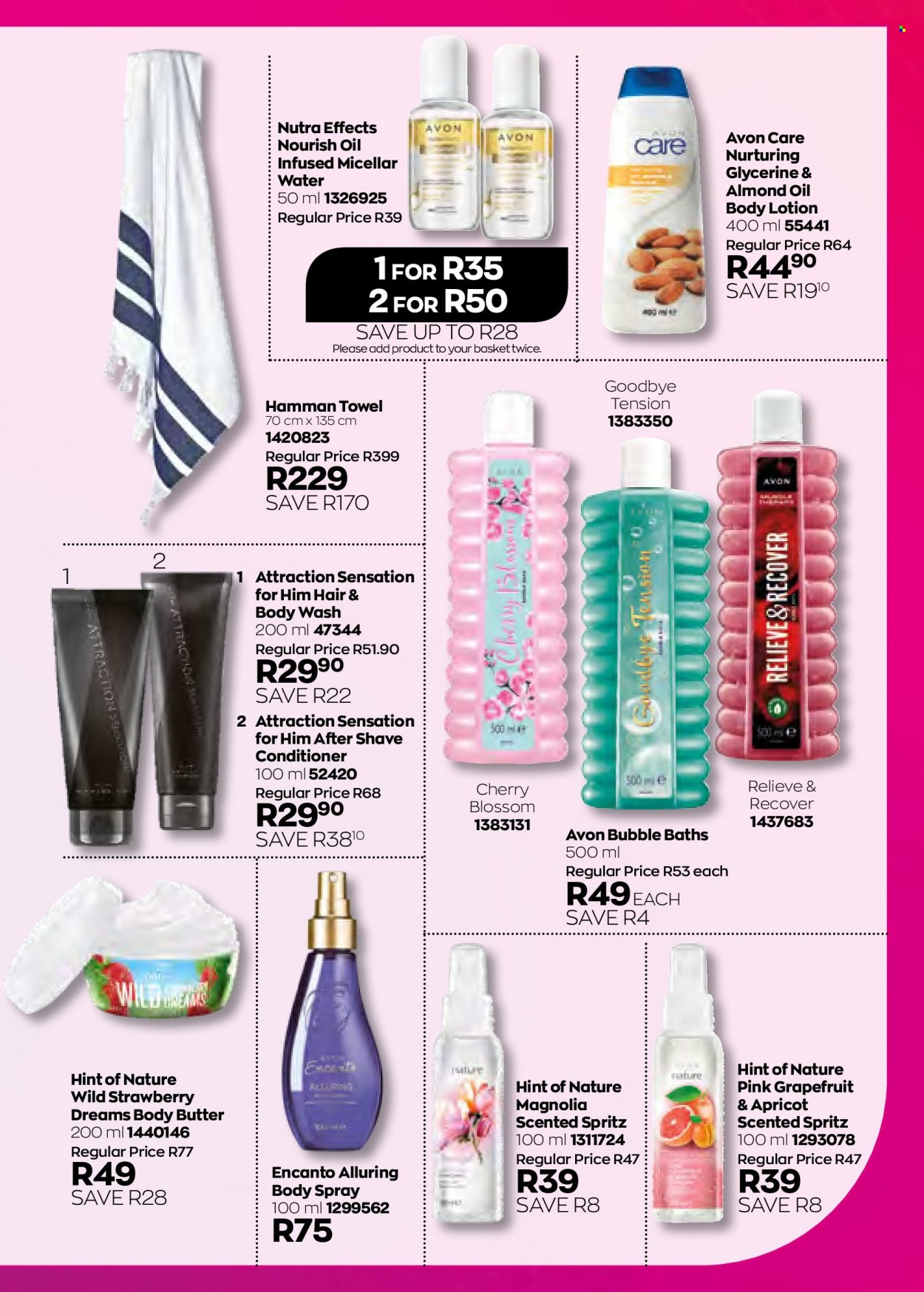 thumbnail - Avon catalogue  - 01/07/2022 - 31/07/2022 - Sales products - body wash, hair & body wash, Avon, micellar water, Nutra Effects, conditioner, body butter, body lotion, body spray, after shave. Page 165.