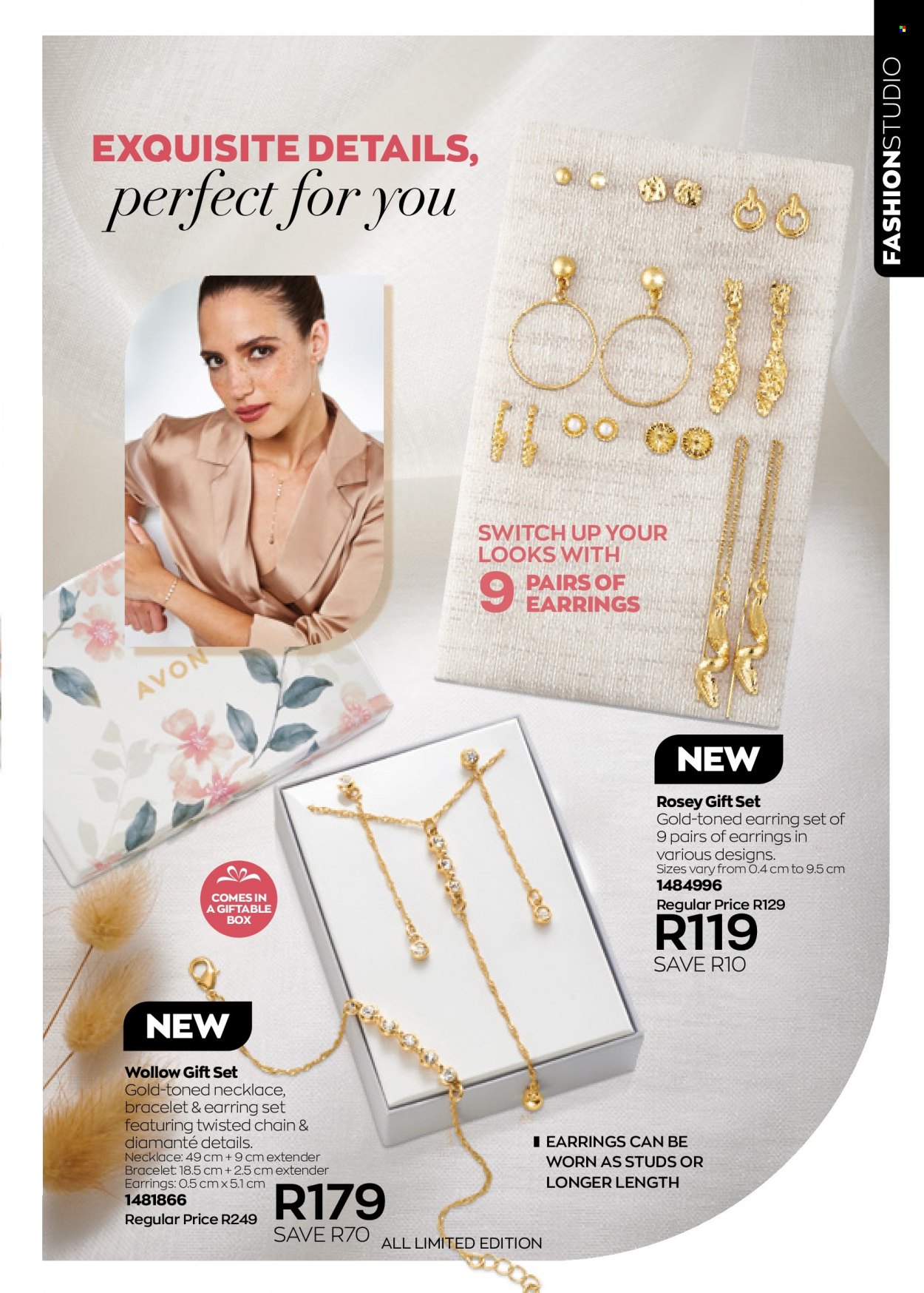 thumbnail - Avon catalogue  - 01/07/2022 - 31/07/2022 - Sales products - Avon, gift set, bracelet, earrings, necklace, studs. Page 181.