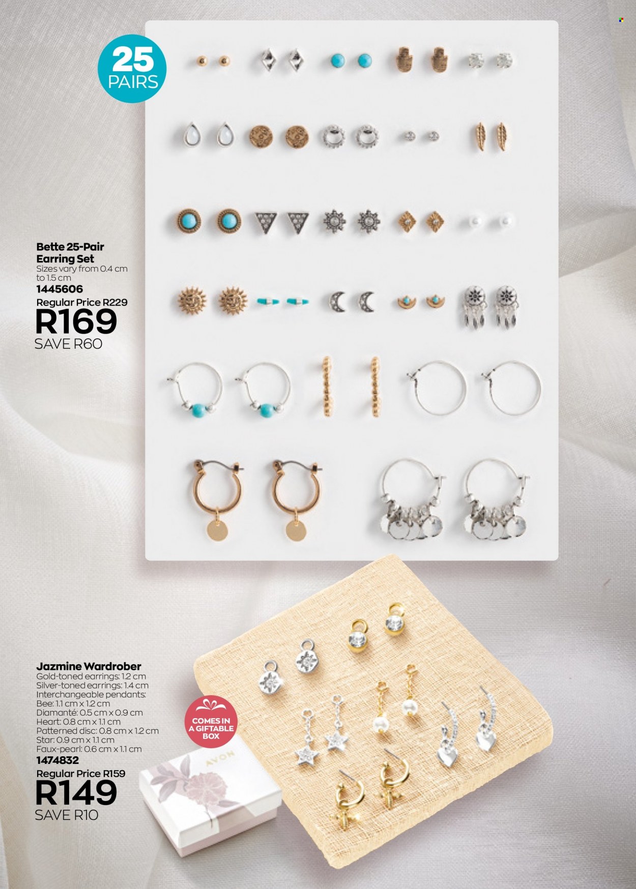 thumbnail - Avon catalogue  - 01/07/2022 - 31/07/2022 - Sales products - earrings, pendant. Page 184.