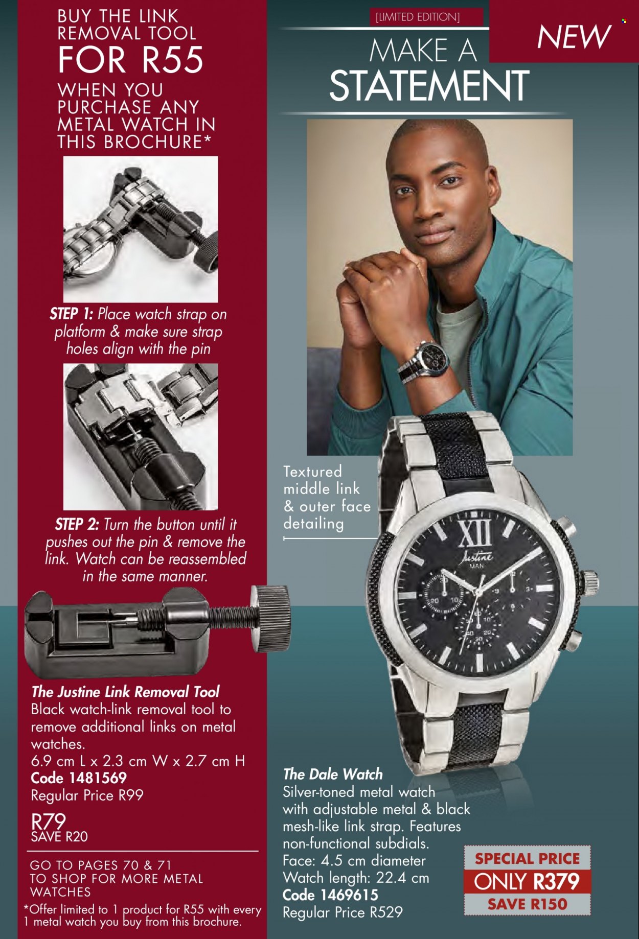 thumbnail - Justine catalogue  - 01/07/2022 - 31/07/2022 - Sales products - watch. Page 60.