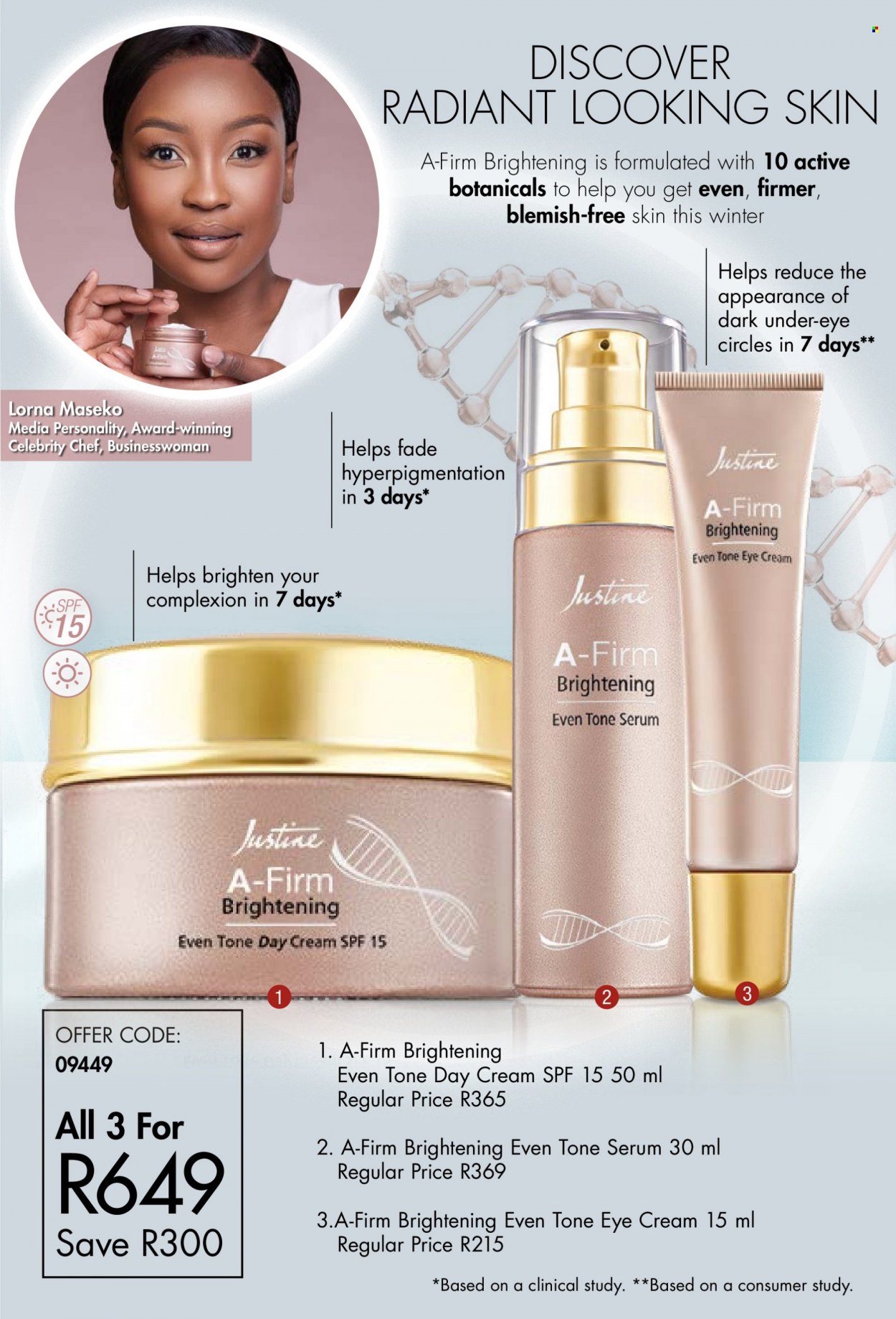 thumbnail - Justine catalogue  - 05/07/2022 - 31/07/2022 - Sales products - day cream, serum, eye cream. Page 21.