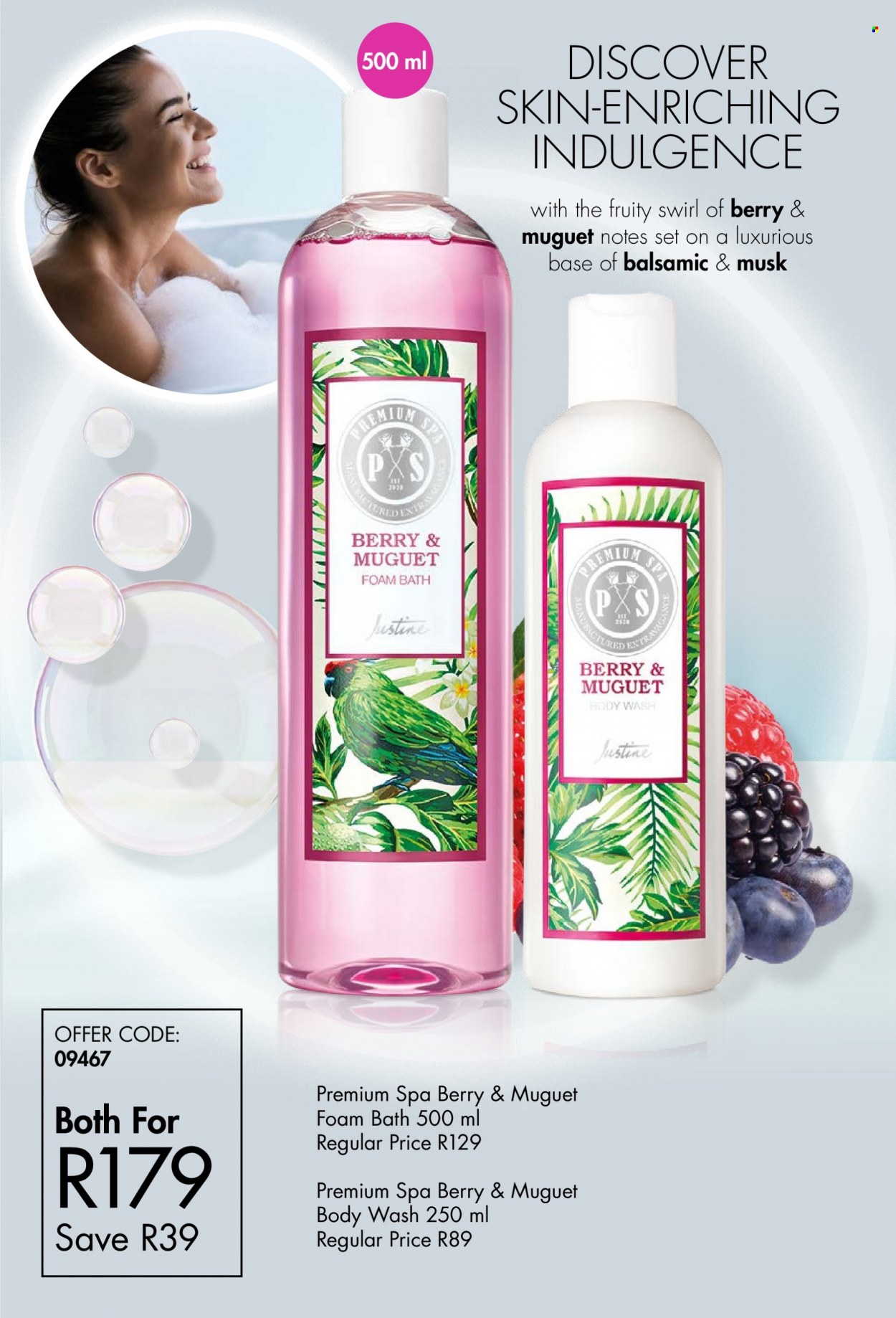 thumbnail - Justine catalogue  - 05/07/2022 - 31/07/2022 - Sales products - body wash, bath foam. Page 31.