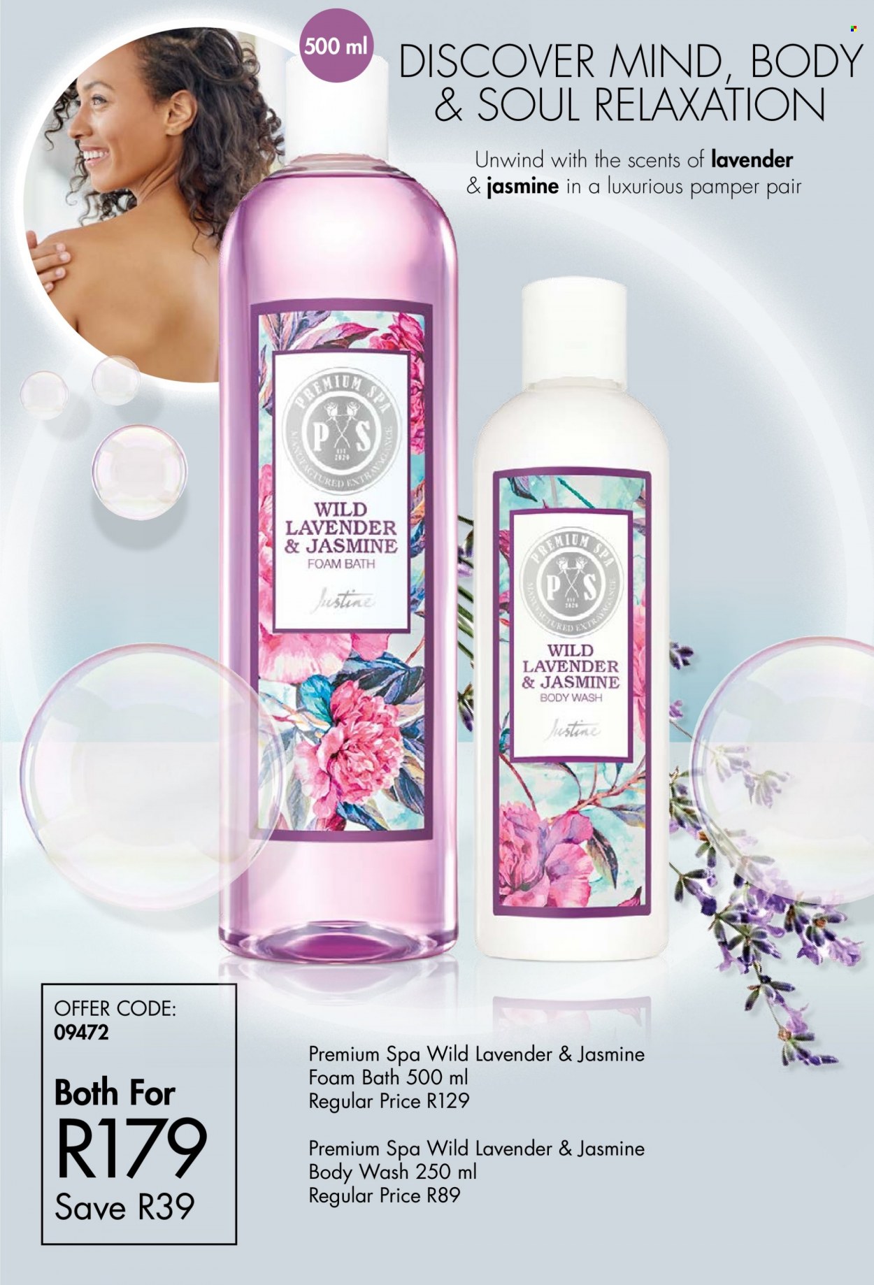 thumbnail - Justine catalogue  - 05/07/2022 - 31/07/2022 - Sales products - body wash, bath foam. Page 33.