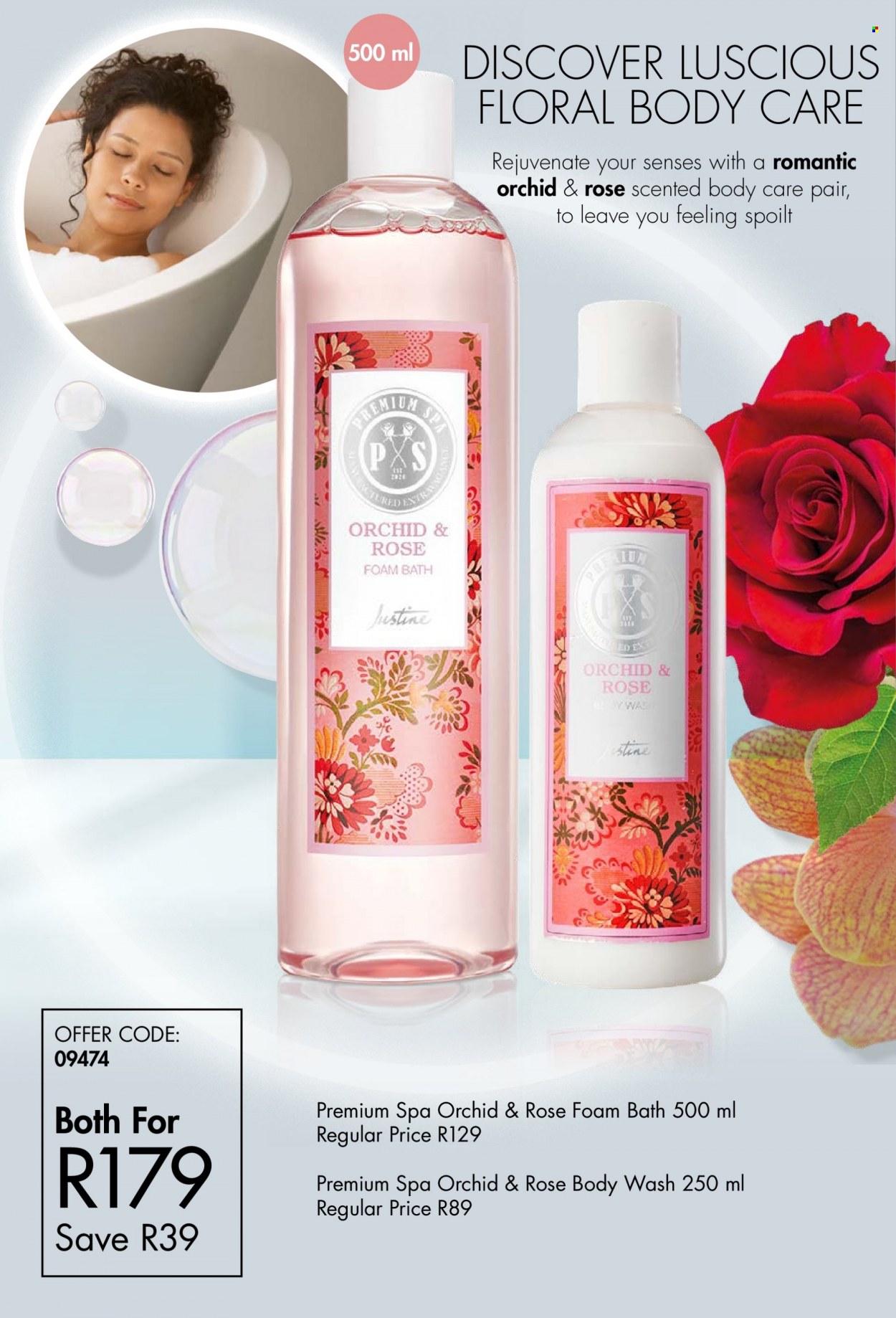 thumbnail - Justine catalogue  - 05/07/2022 - 31/07/2022 - Sales products - body wash, bath foam. Page 34.
