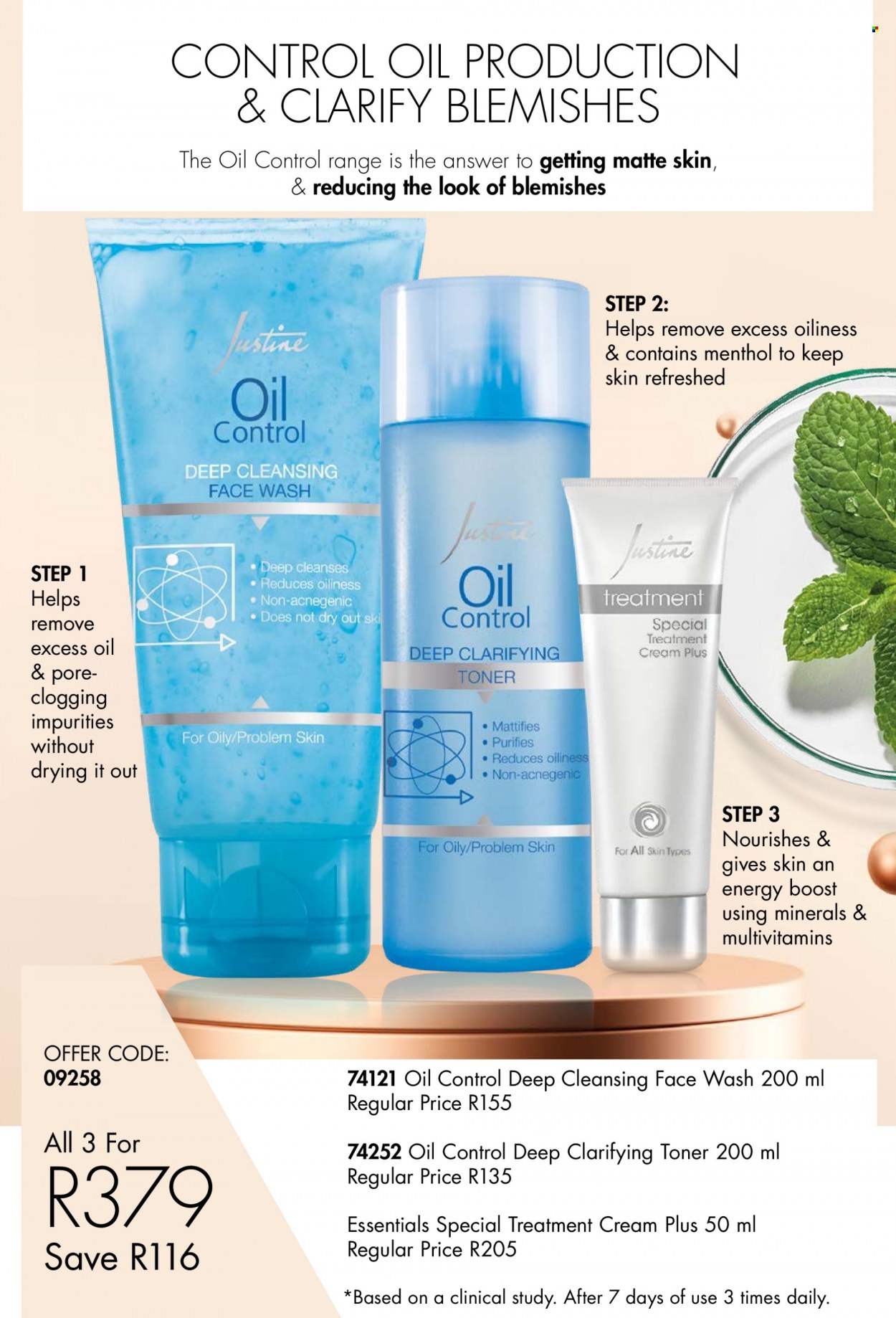 thumbnail - Justine catalogue  - 07/07/2022 - 31/07/2022 - Sales products - face gel, toner, face wash. Page 18.