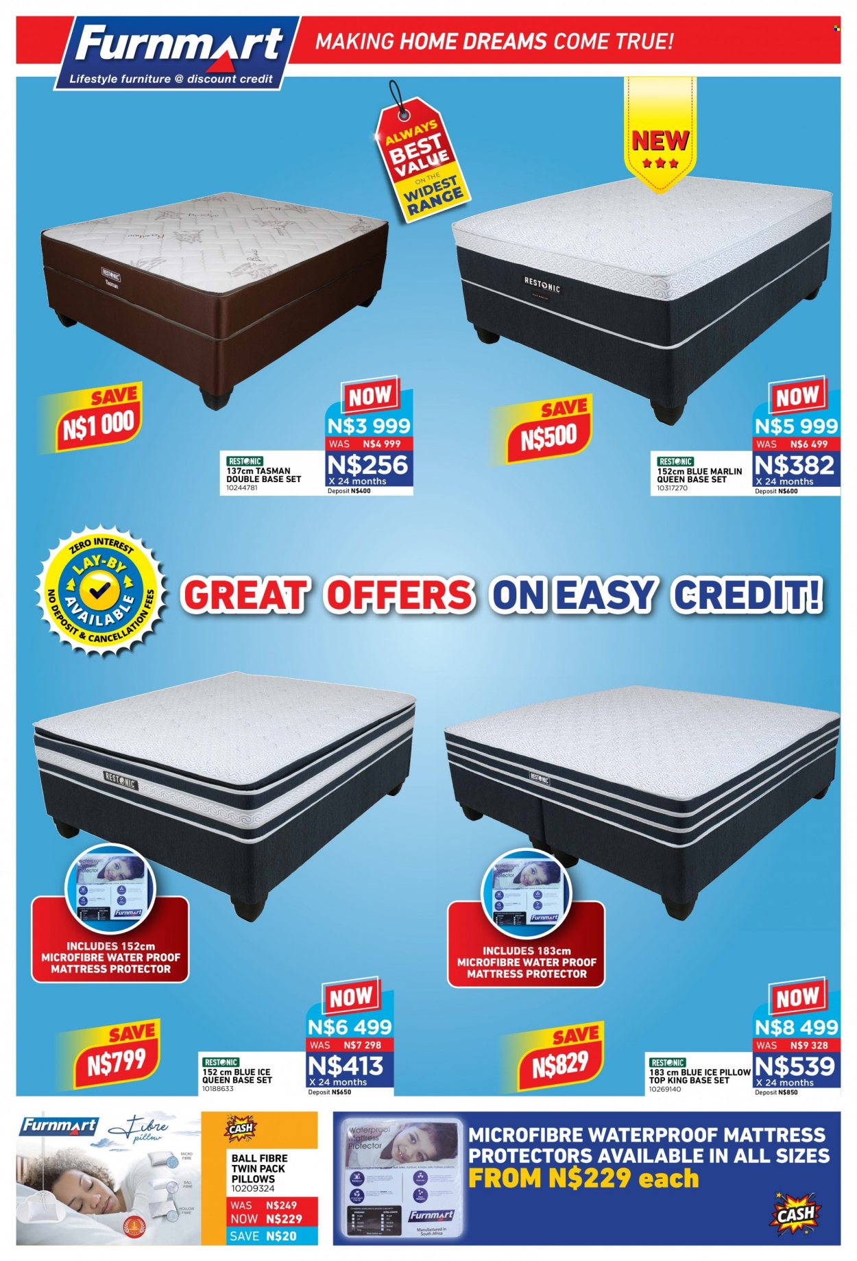 Furnmart catalogue  - 11/07/2022 - 13/08/2022 - Sales products - base set, mattress, mattress protector. Page 2.