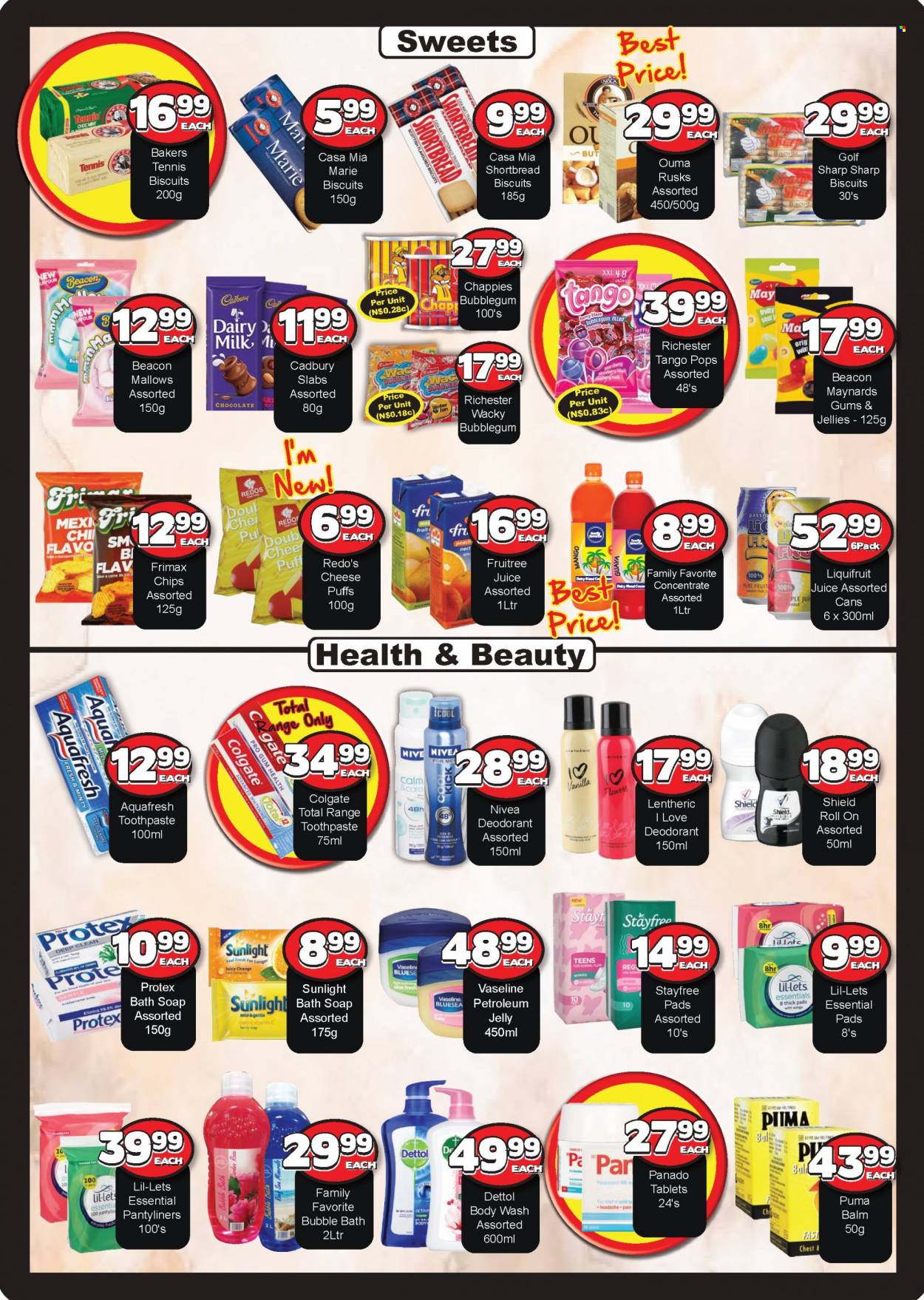 Metro catalogue  - 19/07/2022 - 07/08/2022 - Sales products - Puffs, rusks, cherries, orange, marshmallows, chocolate, jelly, bubblegum, biscuit, Cadbury, chips, juice. Page 3.
