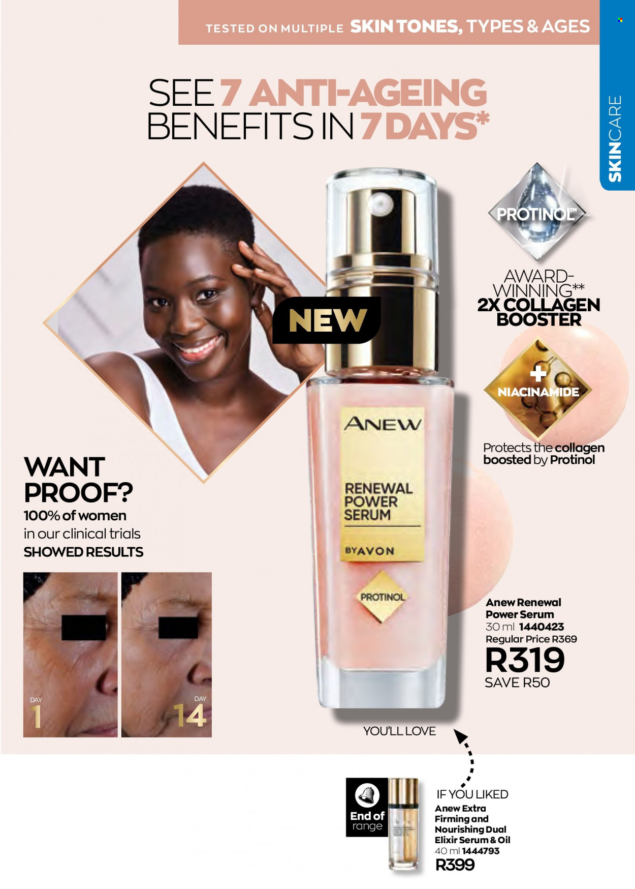 Avon catalogue  - 01/05/2022 - 31/05/2022 - Sales products - oil, Anew, serum, Niacinamide. Page 109.